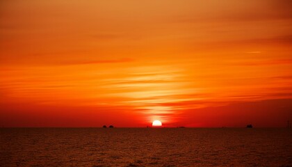 The point at which the temperature gradually drops in a bright orange sunset