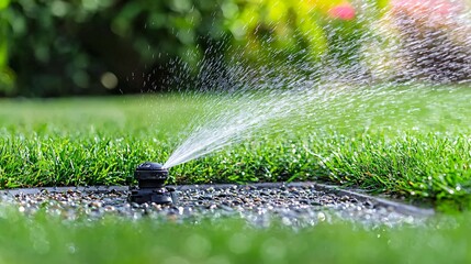 Conservative Sustainability Eco-Efficiency Practices farmers using efficient irrigation systems Stock Photo with side copy space