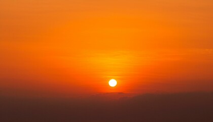 The point at which the temperature gradually drops in a bright orange sunset