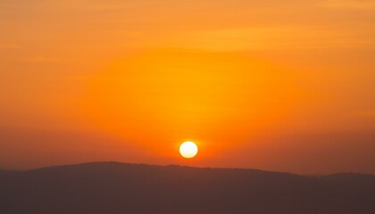 The point at which the temperature gradually drops in a bright orange sunset