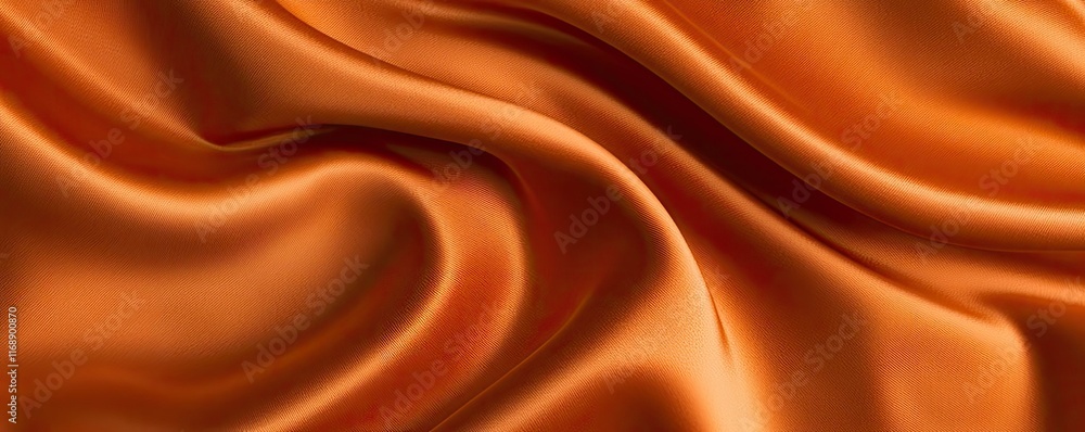 Poster velvet abstract background idea. elegant orange satin fabric with smooth waves and rich texture for 