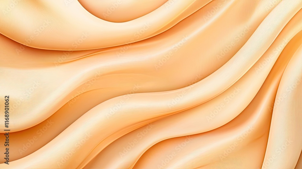 Poster velvet abstract background idea. elegant texture showcasing smooth, flowing fabric in soft peach ton