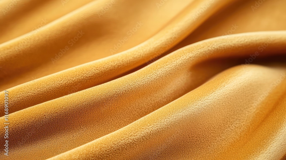 Aufkleber velvet abstract background idea. a close-up view of golden fabric showcasing elegant texture and smo