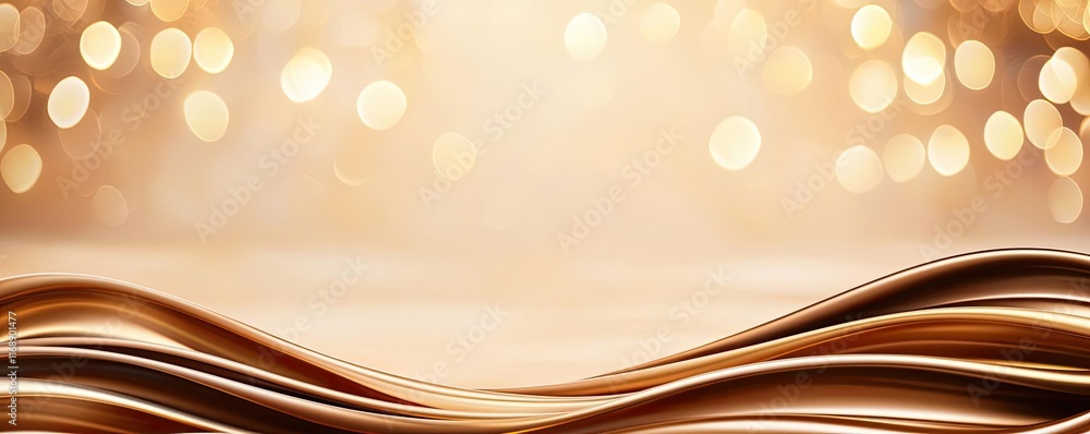 Poster velvet abstract background idea. elegant golden waves with soft bokeh lights for a luxurious design 