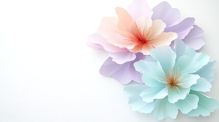 Fototapeta premium Pastel Paper Flowers Floral Craft DIY Decor Wedding Decoration