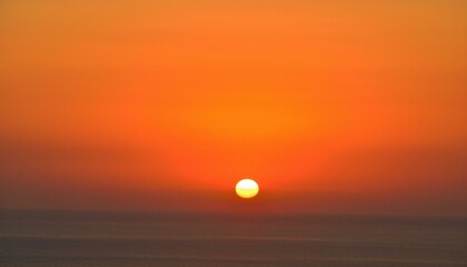 The point at which the temperature gradually drops in a bright orange sunset