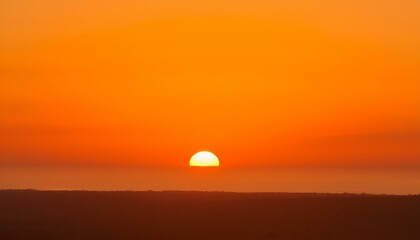 The point at which the temperature gradually drops in a bright orange sunset