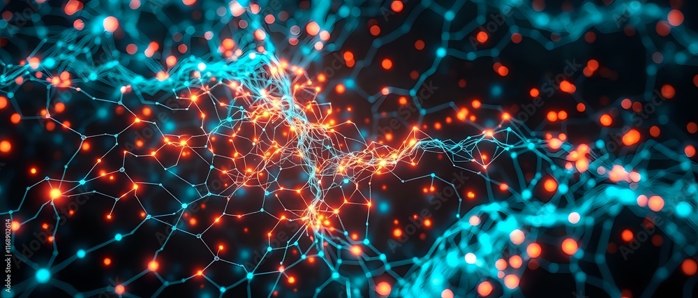 Poster dynamic bioluminescent neural network - abstract data visualization