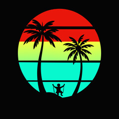 silhouette of a tropical island