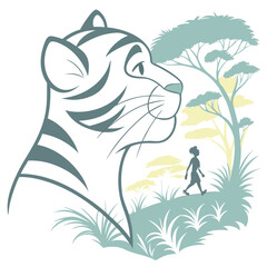 a tigger head muscat logo icon silhouette vector