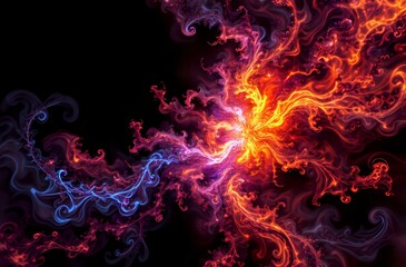 Cosmic Explosion - Vibrant Purple and Red Galaxy Nebula Abstract Art