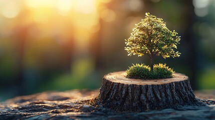 Conservative Sustainability Renewable Resources Stability preserved rainforests with sustainable logging practices Stock Photo with side copy space