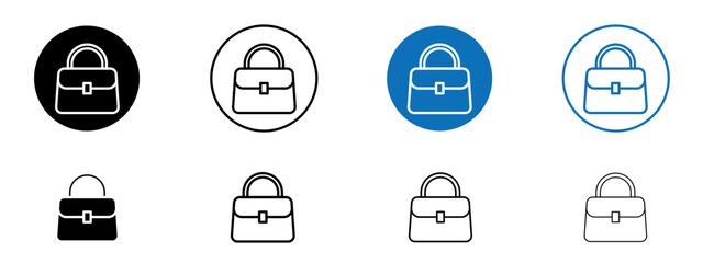 Hand bag icons in black and blue colors