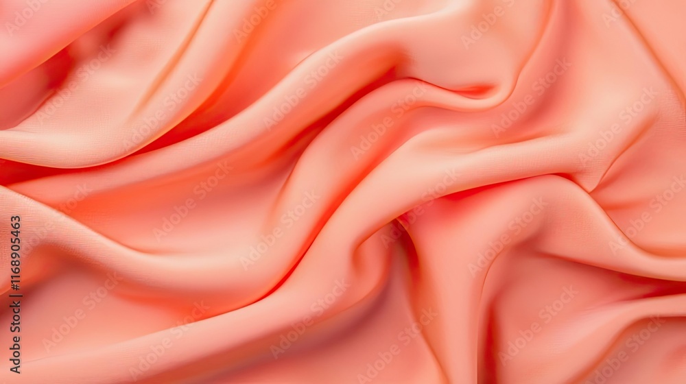 Poster velvet abstract background idea. close-up of soft, flowing coral fabric showcasing elegant draping a
