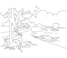 Obraz premium The black and white drawing can be printed
