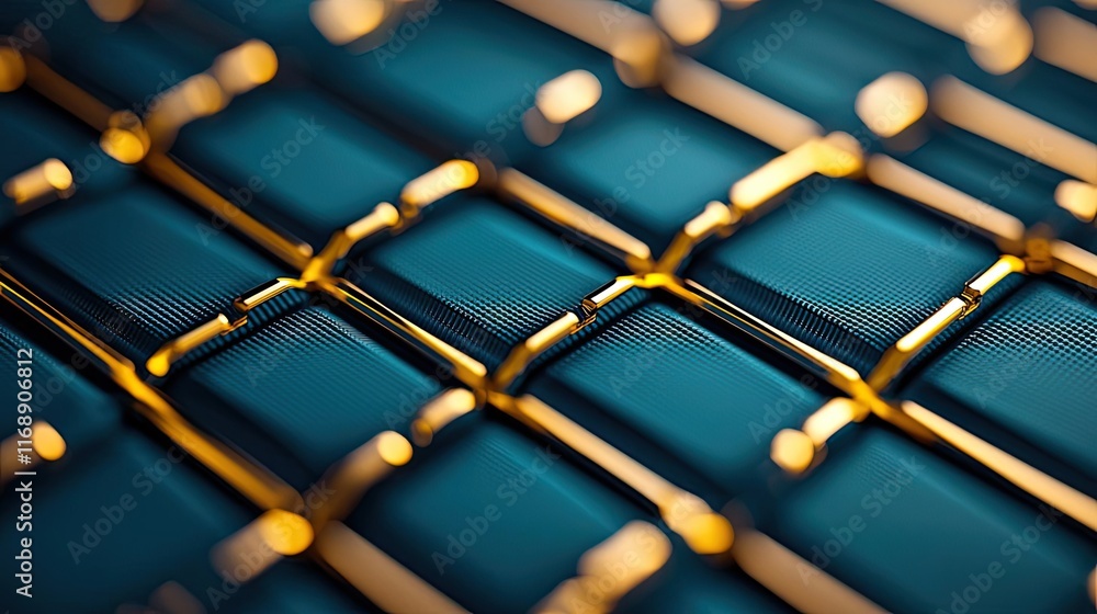 Poster grid abstract background idea. close-up of a modern abstract pattern featuring metal and blue tones.