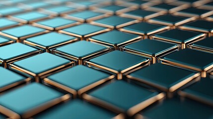 Grid abstract background idea. A close-up of a modern geometric pattern showcasing reflection and metallic accents.