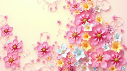 Vibrant Blooming Garden of Pastel Flowers