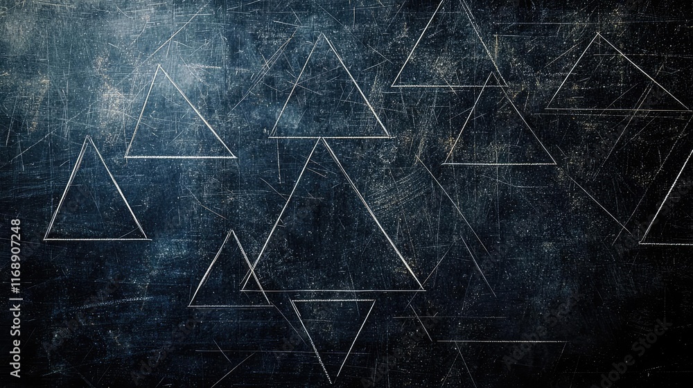 Poster chalkboard abstract background concept. abstract background featuring geometric triangles on a textu