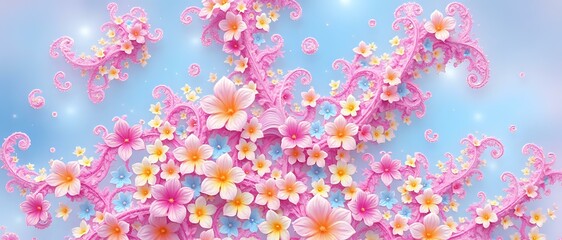 Vibrant Floral Dreamscape Background