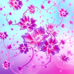 Enchanting Pink & Purple Fractal Flower Background