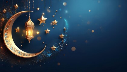 Naklejka premium Elegant Ramadan Kareem Islamic Backgrounds with Lanterns, Crescent Moons, Mosques, and Ornate Gold Patterns - Perfect for Holy Month Festivities, Spiritual Designs, and Stock Photography
