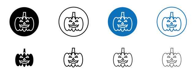 Pumpkin icons in black and blue colors