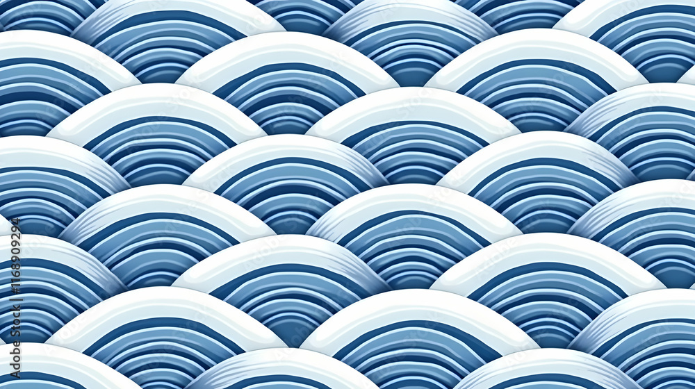 Poster tranquil blue waves cascade, creating a mesmerizing pattern. a calming ocean vista, perfect for sere