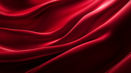 Obraz premium Deep Red Fabric Draped in Elegant Waves