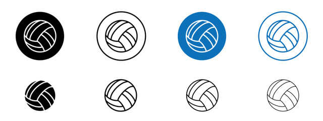 Volleyball ball icons in black and blue colors