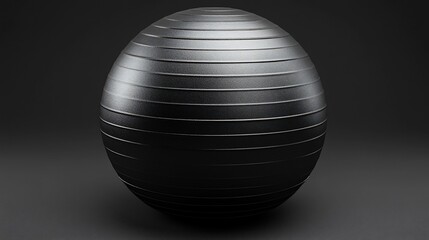 Sleek Black Exercise Ball: Fitness Equipment for Core Strength and Balance