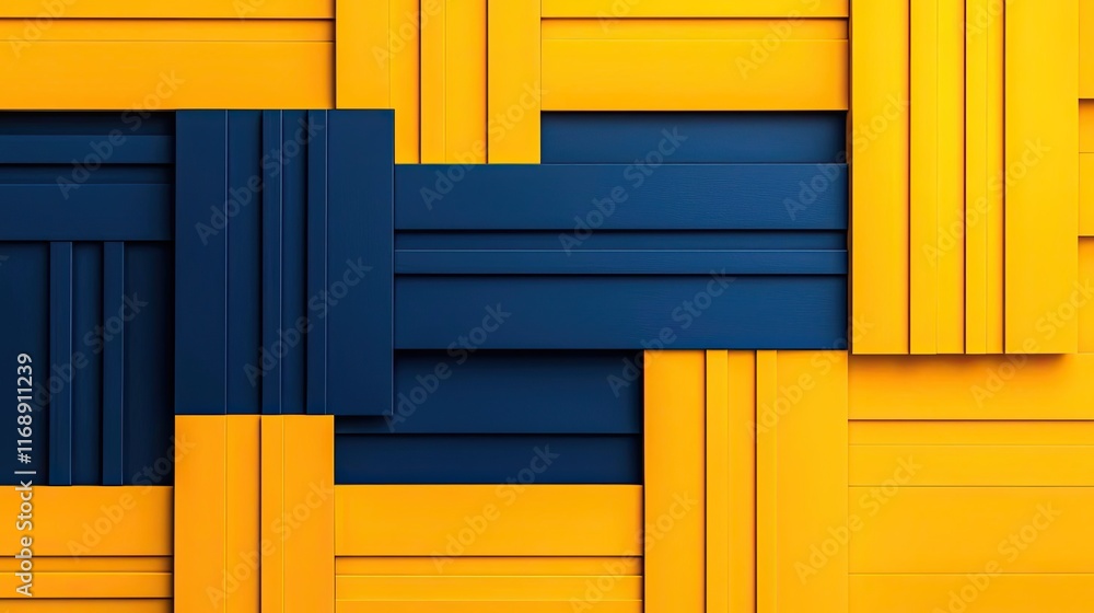 Poster grid abstract background idea. abstract geometric pattern in vibrant blue and yellow hues creating a
