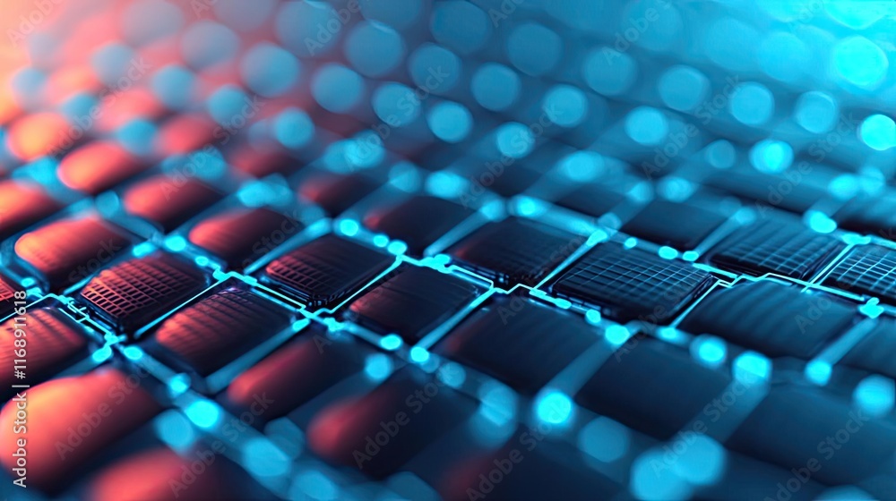 Poster grid abstract background idea. abstract close-up of intricate digital circuit patterns in vibrant co