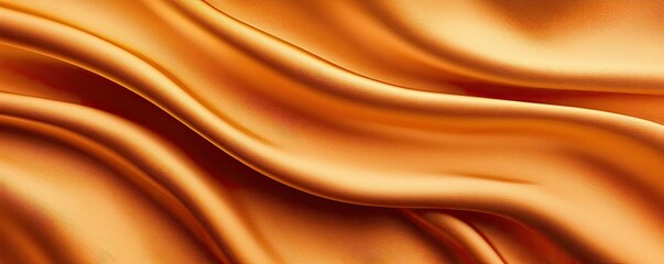 Fototapeta premium Velvet abstract background idea. Elegant orange satin fabric drapes beautifully with smooth, flowing textures.