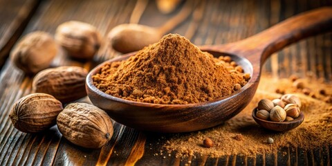 Discover the culinary magic of nutmeg powder.  High-resolution images capture its aroma and texture in stunning food photography.