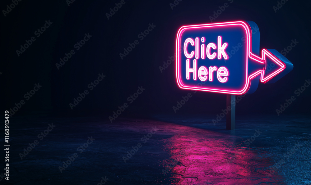 Poster neon sign with 