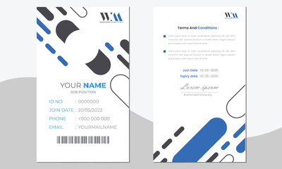 Modern and minimalist id card template | Creative id card design for your company employee