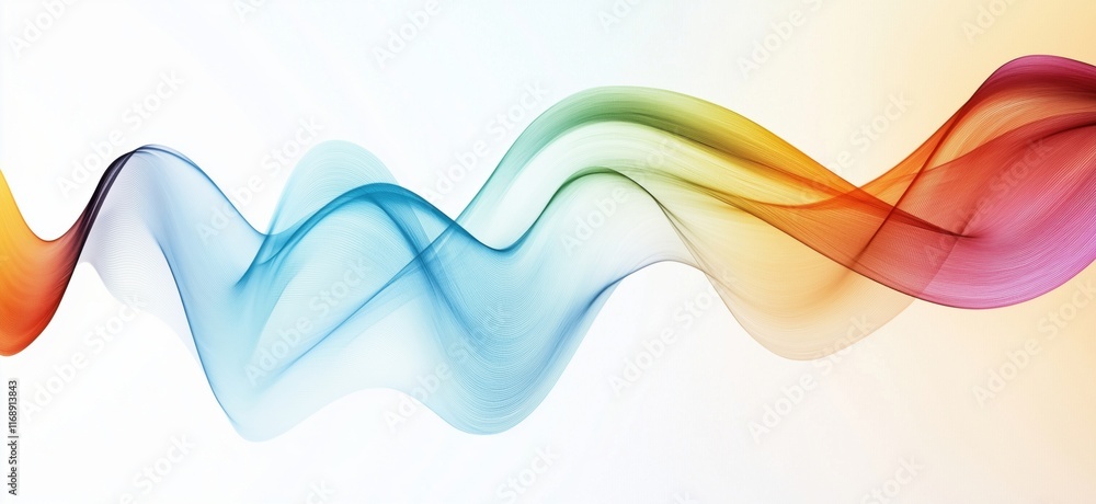Poster colorful flowing waves abstract design with smooth gradients and dynamic movement, showcasing vibran