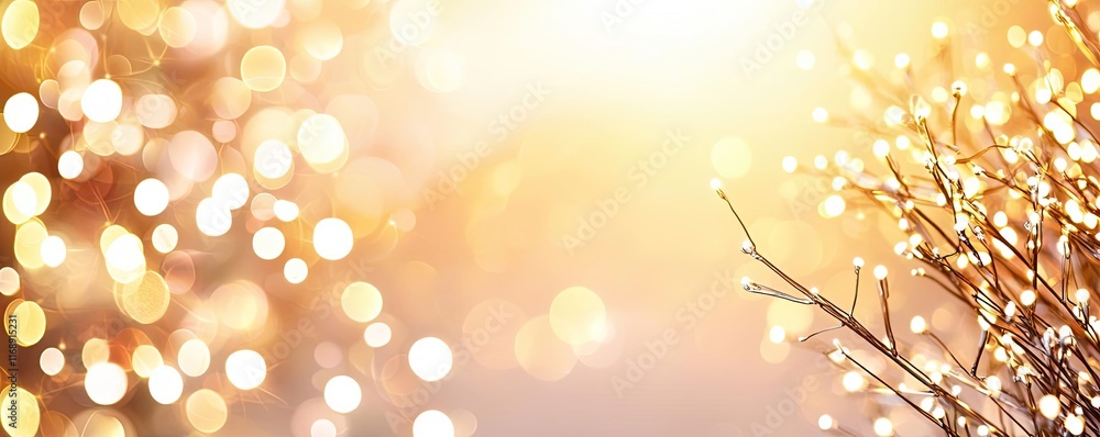Poster velvet abstract background idea. beautiful sunlit scene with soft bokeh effect and delicate branches