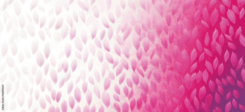 Poster abstract pink and white leaf pattern design with textured appearance, showcasing a gradient effect a