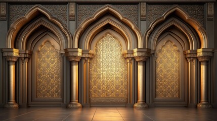 Obraz premium Mughal architecture Indo-Islamic wall backdrop