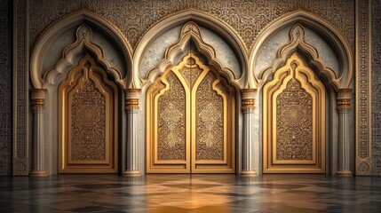 Obraz premium Mughal architecture Indo-Islamic wall backdrop