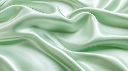 Fototapeta premium Smooth Pale Green Silk Draped Fabric Texture