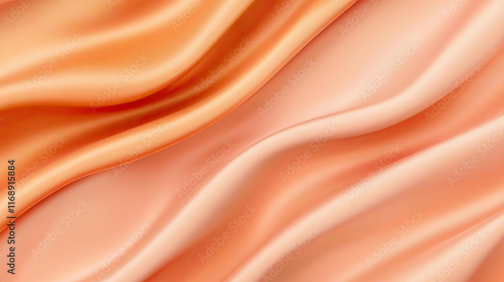 Poster velvet abstract background idea. elegant orange satin fabric with smooth waves and soft texture, ide