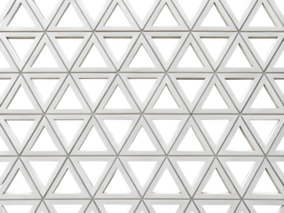 Geometric pattern of white triangles on a dark background.