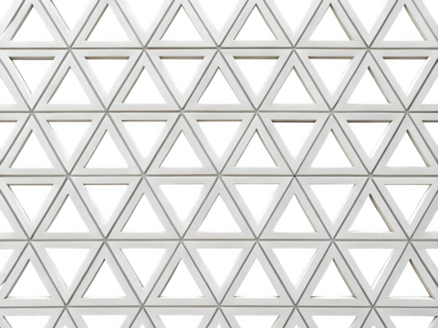 Geometric pattern of white triangles on a dark background.