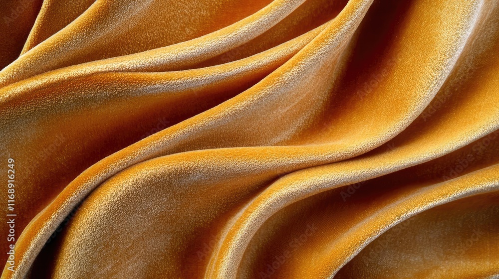 Aufkleber velvet abstract background idea. close-up of textured fabric showcasing beautiful golden waves and i
