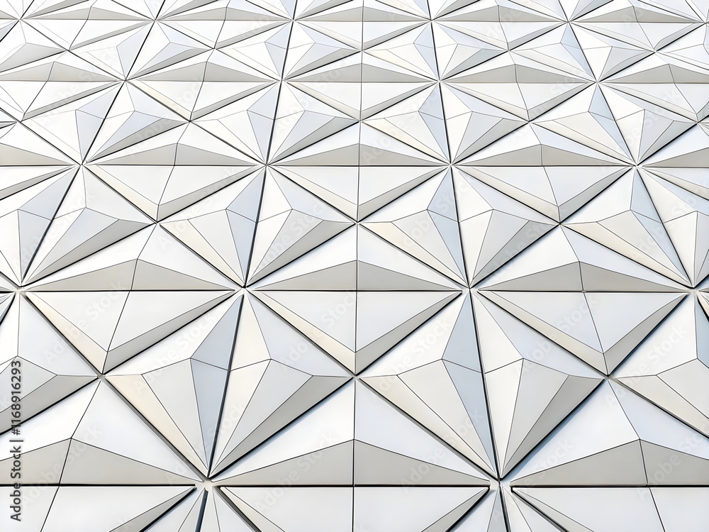 Poster geometric white pattern with triangular shapes.