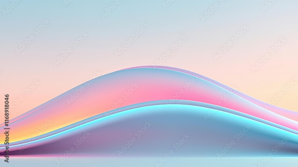Poster rainbow abstract background concept. vibrant abstract waves in pastel colors create a modern and ser