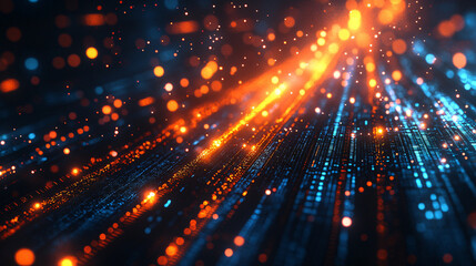 Fototapeta premium A dynamic data visualization with fluctuating graphs and digital elements representing data analysis and trends. 